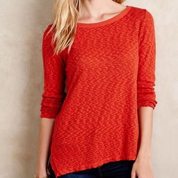 Left Of Center Medora‎ SlubKnit Asymmetric Tee (M) - Picture 1 of 10